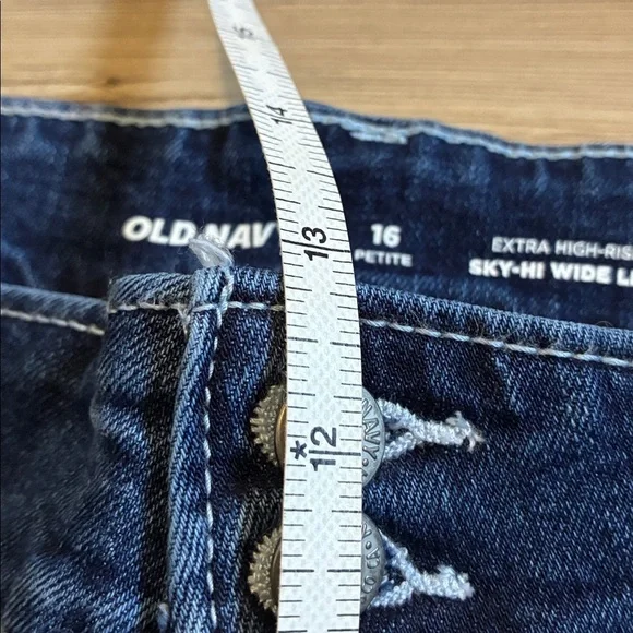 Old Navy Extra High-Rise Sky-hi Wide-Leg Jeans Plus size 16P Dark Wash NWOT - Picture 7 of 13